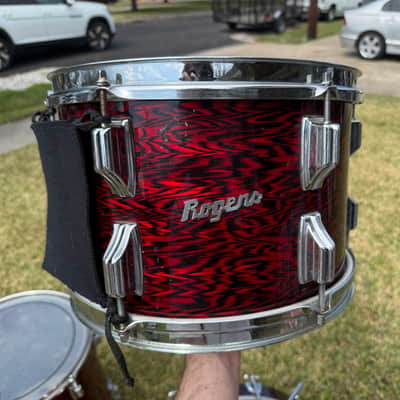 1960s Rogers Holiday Cleveland 12-12-16-20 Red Onyx Drum Set image 13