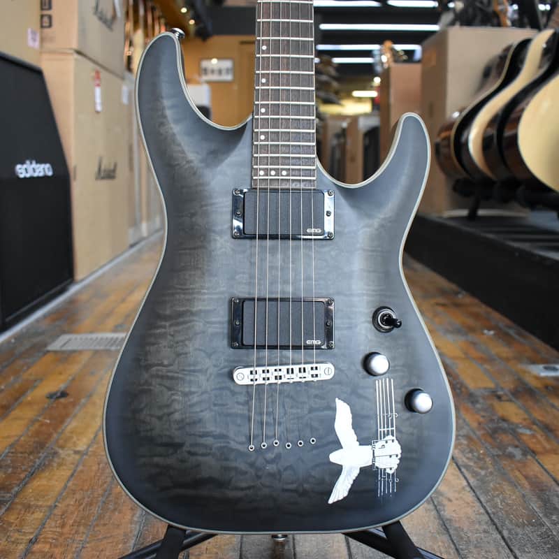 Schecter Korea C-1 Platinum Electric Guitar 2016 Translucent Black image 1