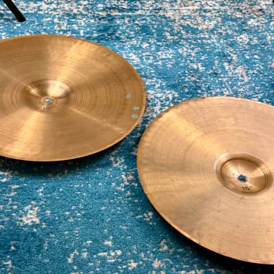 15” 1975 Paiste 2002 BLACK LABEL Hihats 961g 1130g Golden Patina! image 14