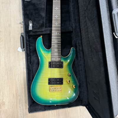 2015 Schecter USA Custom Shop Sunset Classic II 7 Caribbean Burst 7-String image 2