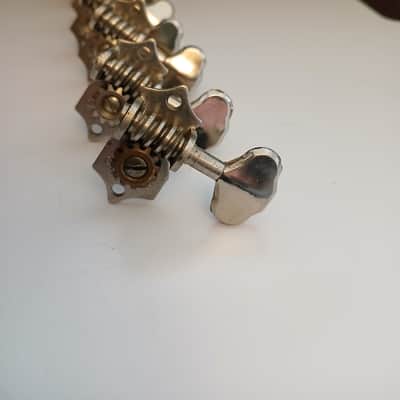 Vintage Grover Sta-Tite bass side tuning machine set of 6- Nickel image 3
