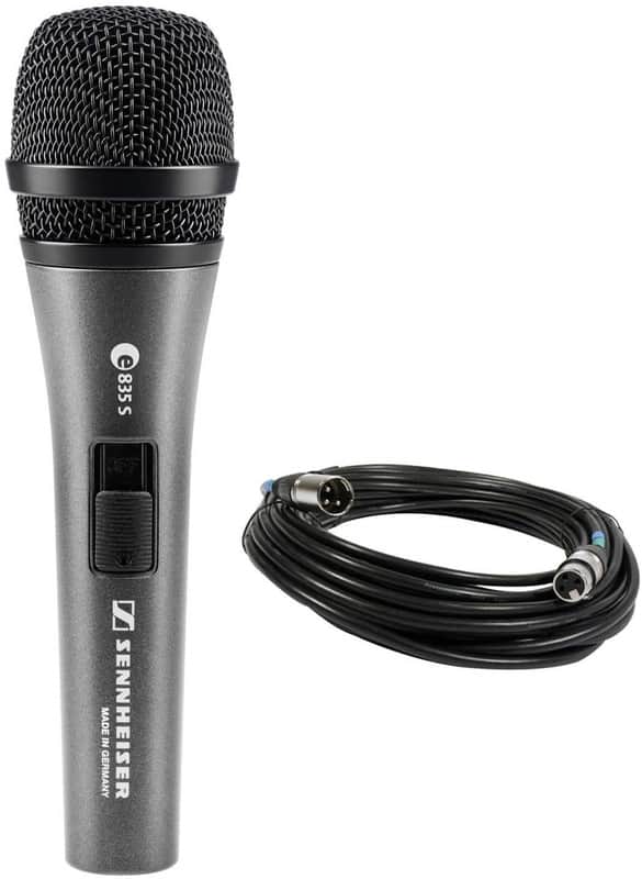 Sennheiser e835-S Handheld Dynamic Cardioid Microphone with On/Off Switch Bundle with Mic Cable Free Priority image 1