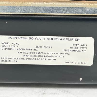 McIntosh MC60 Monophonic Tube Power Amplifier (Pair) image 16