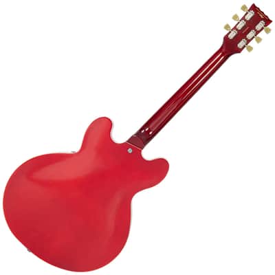 Vintage VSA500P ReIssued Semi Acoustic Guitar ~ Cherry Red image 2