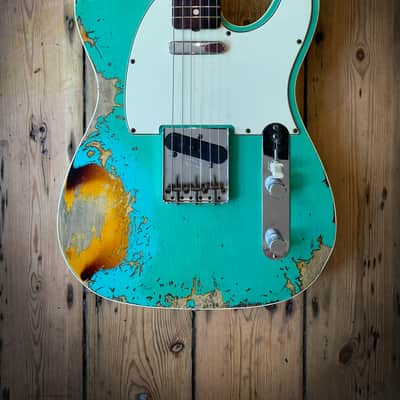 2021 FENDER CS - LTD ED '60 TELECASTER CUSTOM - SEA FOAM GREEN OVER SUNBURST RELIC image 1