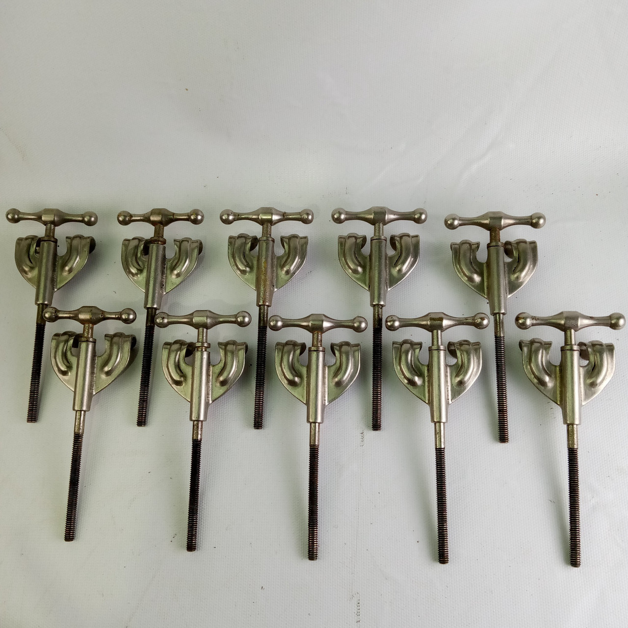 Slingerland 10x Radio King Bass Drum Tension T-Rods+Claws Nickel 4.25"Vintage50s — main photograph