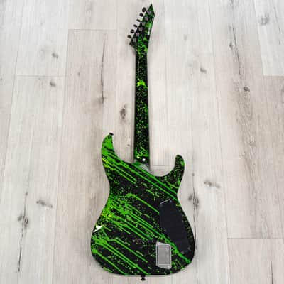 ESP USA Horizon-II Left-Handed Guitar, Ebony Fretboard, EMG 57 / 66 Pickups, Alien Blood Splatter image 6