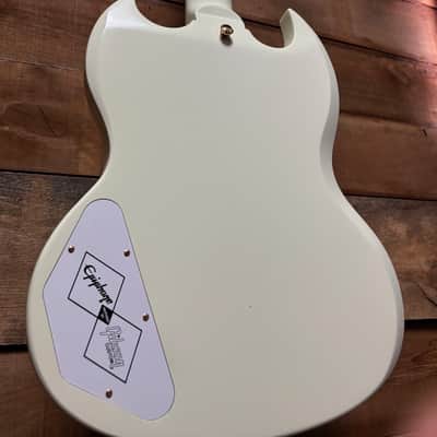 Epiphone Inspired by 63 Les Paul Custom Maestro Classic White w/case image 11
