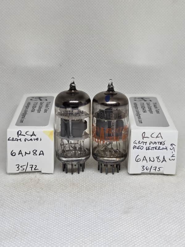 RCA 6AN8A Gray Plate Well Matched (2.7%/4.0%) Pair NOS 6AN8 image 1