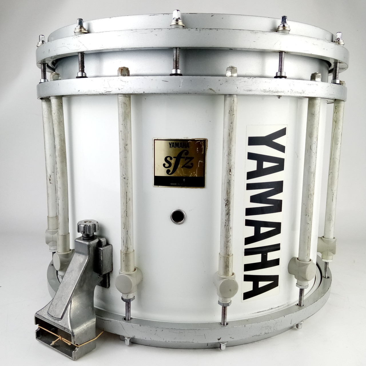 Yamaha 12x14" 9400 SFZ Marching Snare Drum Gloss White Japan Die-Cast Rims 9214U — main photograph