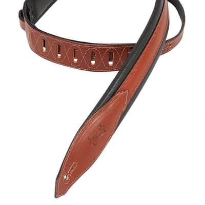 Levy's Guitar Strap, MSS80-BRN, 2' Carving Leather w/ Foam Padding, Brown image 2