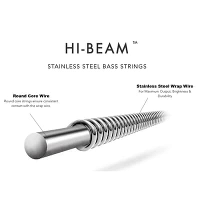 DR Hi-Beams Stainless Steel Round Core  Bass Strings Light LR40 - 40-100 image 2