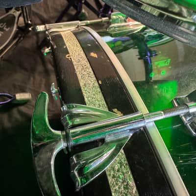 Rikki Rockett's Poison "Crack A Smile", Ludwig Green Vistalite 5-Piece Set 22", 16", 13", 12" with 5.5x14" Zickos Snare image 13