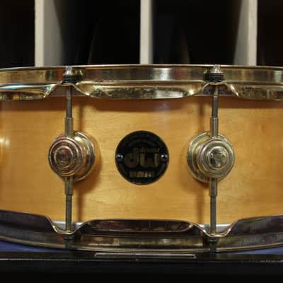 1995 DW Craviotto 5x14 Solid Shell Snare Drum in Satin Maple Finish image 1