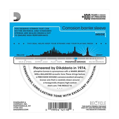 Immagine D'Addario EJ38 Phosphor Bronze 12-String Acoustic Guitar Strings, Light, 10-47 - 2