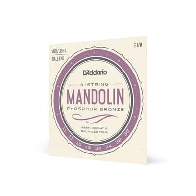 D'Addario 11-38 Medium/Light, Ball End, 8 String Mandolin Strings - EJ70 image 4