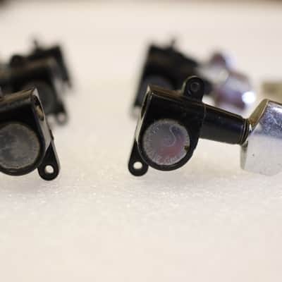 Rare Schaller Offset 3x3 Tuners Chrome Plastic Vintage 70's guitar W. Germany image 2