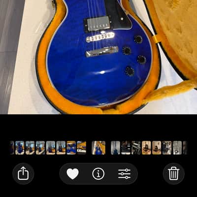 Gibson Le Paul Custom Shop 2025 - Gibson Custom Les Paul Custom AAA Quilt Top - Viper Blue Gloss, image 5