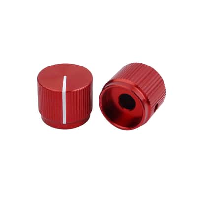 3Pcs Guitar Aluminum Flat Alloy Top Control Knobs Dia. 6mm(0.24") Shaft Pots - Dome Tuning Potentiometer Knob Replacement Part for Electric Guitar or Precision Bass, red image 3