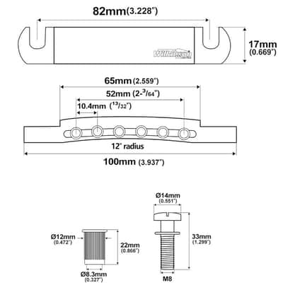 52.5mm Tune-O-Matic Stop Tailpiece for USA Epiphone Les Paul SG Style Electric Guitar image 6