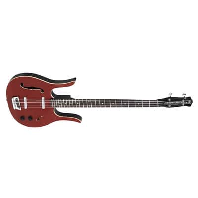 Danelectro 58 Longhorn Semi-Hollowbody Short Scale 4-String Bass - Red Hot image 5