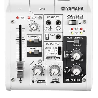 Yamaha AG03 3-Channel Mixer w/ USB Audio Interface - White image 1