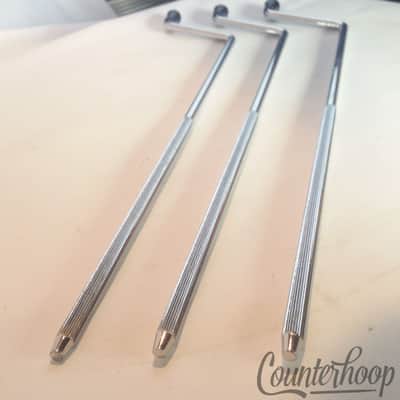 Ludwig 3x 14" Floor Tom Drum Legs 22"Long Knurling Classic Chrome Vintage 60s NM image 3