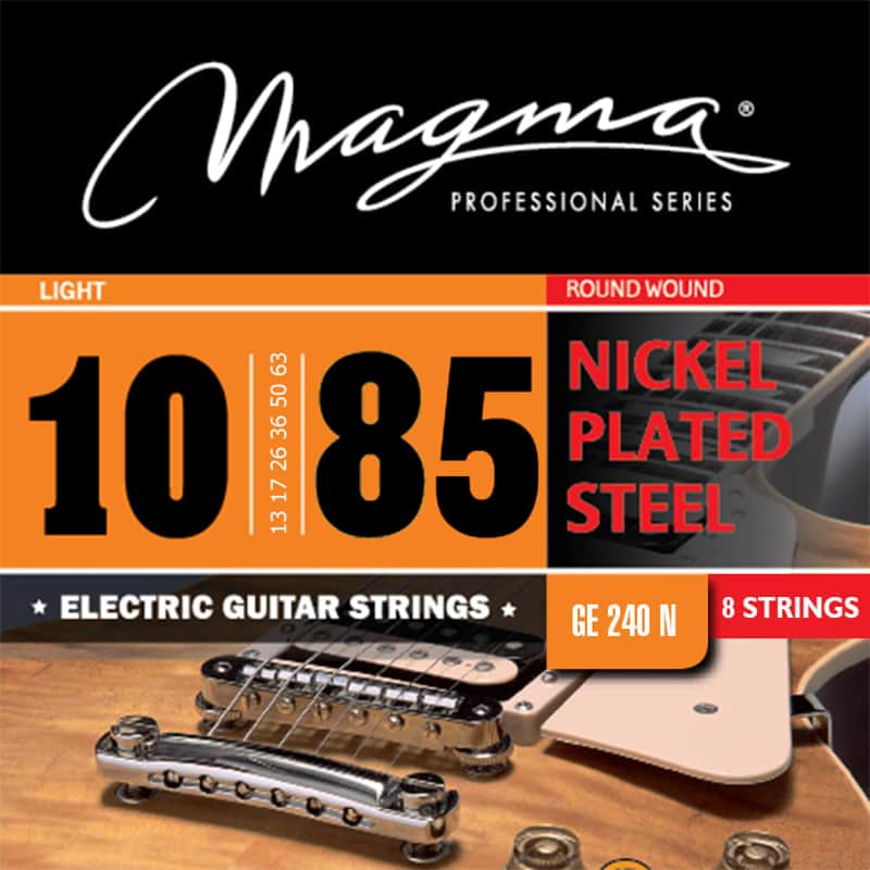 Electric Guitar Strings Light/ 8 Strings Gauge Nickel-Plated Steel Set, .010 - .085 (GE240N) image 1