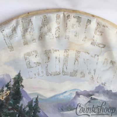 Ludwig 24"Painted Calf Skin Drum Head"Rusky'49"Glacial Lake Vista"Prairie Sound" image 2