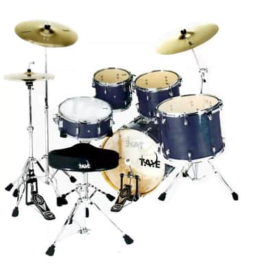 Drum Kit 5 Piece TAYE Pro X Blue Satin - 22" Bass Drums With Hardware Set - D4 _ image 5