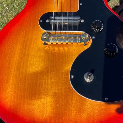 Epiphone/Davison shaved maple neck Upgrades/Concept GFS Humbucker blast @ 6 lbs. Melody Maker/LP Red image 12