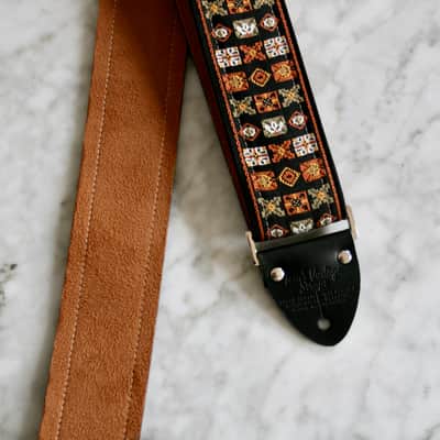 Vintage 70s Rust 'Woodstock' Guitar Strap Replica image 5