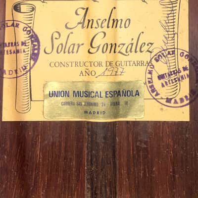 Anselmo Solar Gonzalez 1977 Classical Guitar - extraordinary instrument with relation to Santos Hernandez - check video! image 15