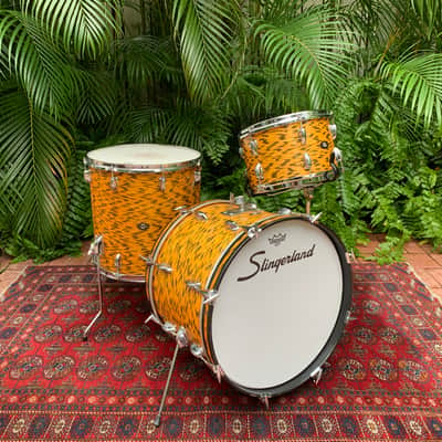 1962-1970 Slingerland 20/16/12 yellow tiger pearl vintage drums image 1