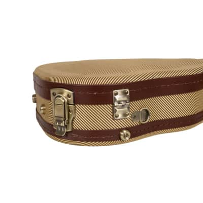 Crossrock Master Series Soprano Ukulele Case for 21'' Long Neck | Classic Fabric Tweed Exterior, Re-Engineered Shell, Backpack Straps & Leather Handle, Deep Red Velvet Interior image 10