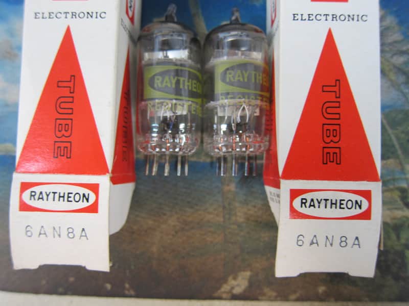 PR NOS Raytheon 6AN8A Tubes, USA Boxes,1960s,  Ex Sound, Musical, Natural,New image 1