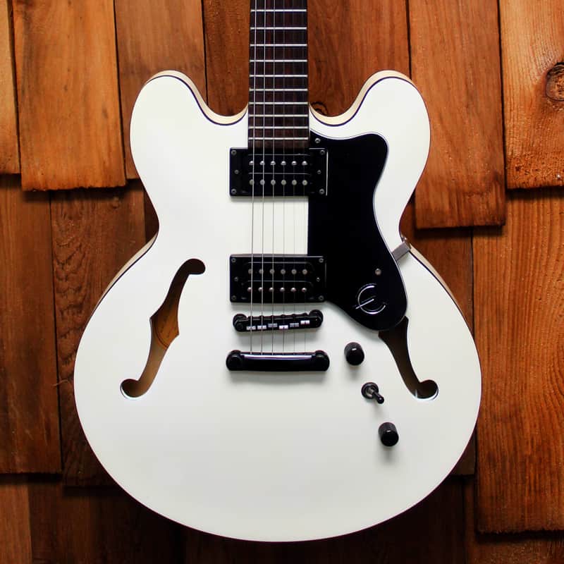 Epiphone Dot Studio - Alpine White with black binding | Reverb