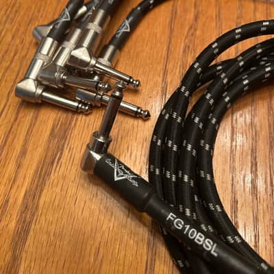 Fender Custom Shop FG10BSL / FG6ILLBS A2Q212 Instrument/Patch Cables 2013 - Black & White Tweed image 2