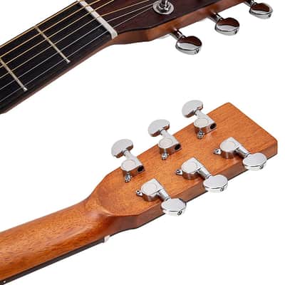 Crossrock 6 String Acoustic Dreadnought Guitar with Hard Case, Spruce Top, Student Guitar image 6