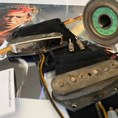 General Vintage Tone Telecaster pickup set hand wound 1957 / 58 NOS Fw1177 formvar heavy REA Mangnetics Indiana , US one , March of 1958 Aged image 3