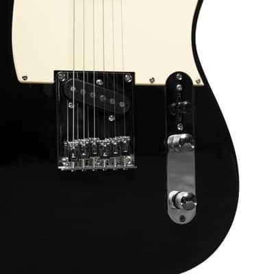 Stagg SET-STD BLK T Series Solid Paulownia Body Maple Neck 6-String Electric Guitar image 3
