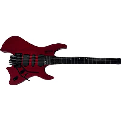 Bootlegger Guitar Absinthe Headless 2022 Red Matte EMG Coil Split Tremolo Case image 3