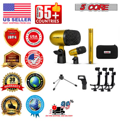 5 Core Conga Mic Snare Tom Set Professional XLR Cardioid Unidirectional Instrument Microphone Kit image 10