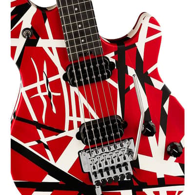 EVH Wolfgang Special Satin Striped Electric Guitar Regular Satin Red, Black, and White image 6