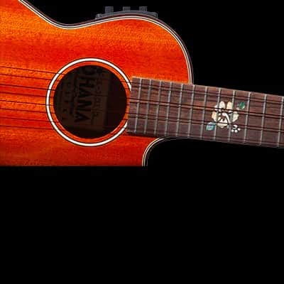 Ohana CK-35CGE-CL Cynthia Lin Solid Gloss Mahogany Concert Ukulele w/Case- Blem image 12