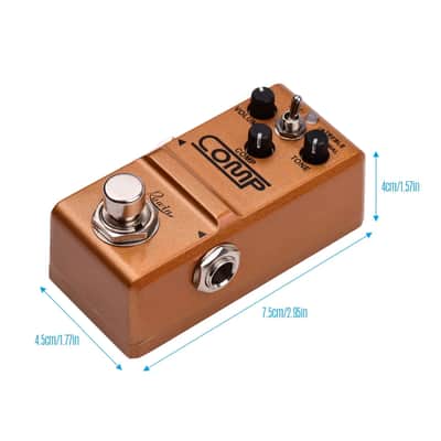 Rowin Golded Tiny Analog Comp Box Guitar Compressor Pedal Compression Effect for Electric Guitar BASS Pedalboard True Bypass image 2