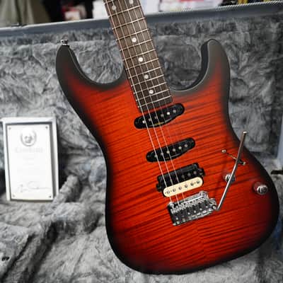 Schecter CUSTOM SHOP USA Sunset Custom-II HSS Tiger Eye Satin 6-String w/Case image 2
