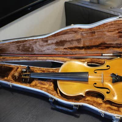 An Antique Antonius Stradivarius Nicolo Eberti Copy Full Size 4/4 Violin Bow & Case3 V image 1