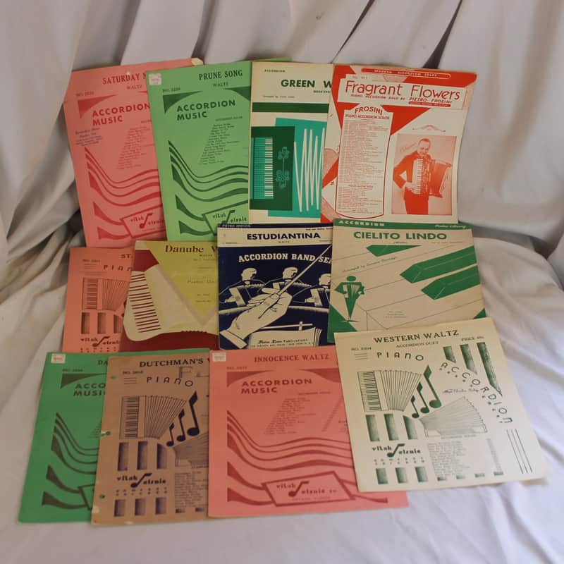 Lot of 12 Used Vintage Accordion Sheets - Waltz & Dances (Alfred, Pietro Deiro, Vitak Elsnic, and More!) image 1