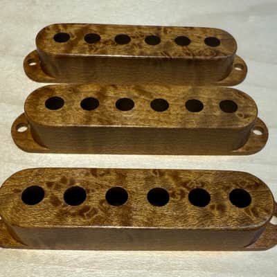 Strat single coil wood pickup cover set image 2